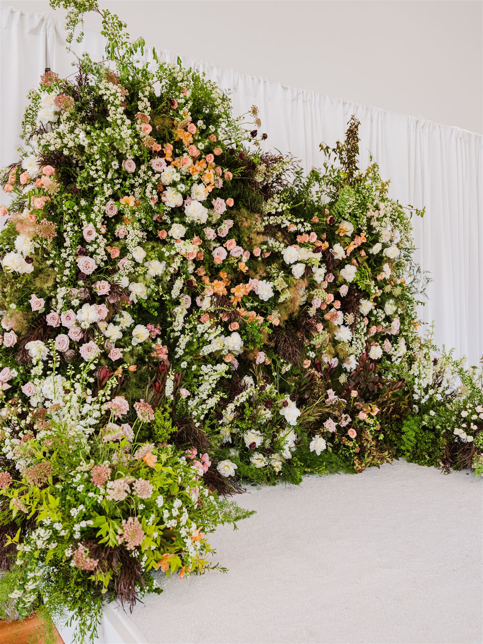 Luxurious flower wall for DC wedding ceremony